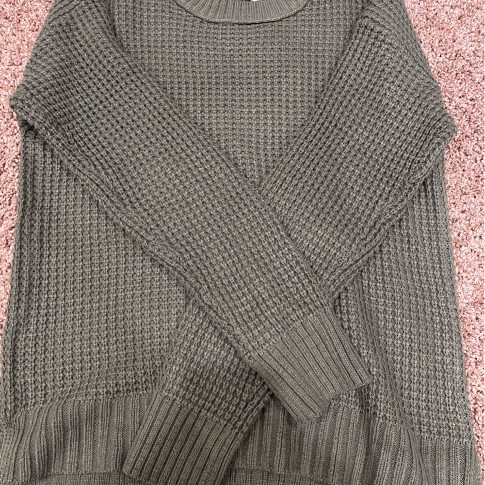 Cozy Olive Green Knit Sweater